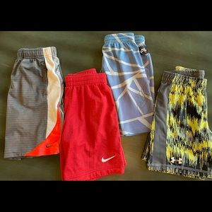 Boys Nike /under armor shorts- 4 pairs